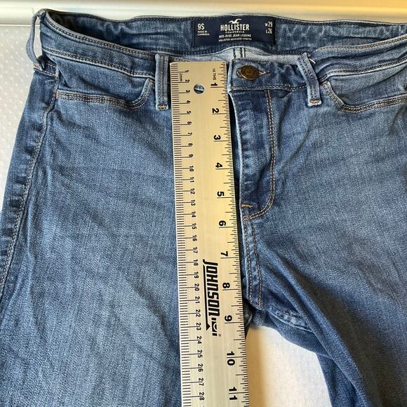 Hollister Women Jeans Leggings size 9S / W29 L26 Blue Mid Rise Stretch Boot Cut - Picture 6 of 10
